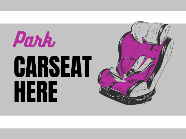 Purple Carseat Park Here Sign