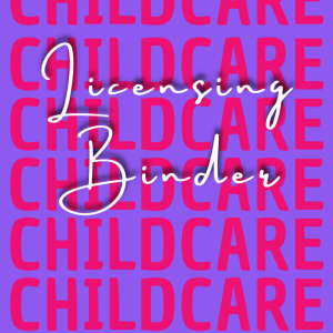 childcare licensing binder cover