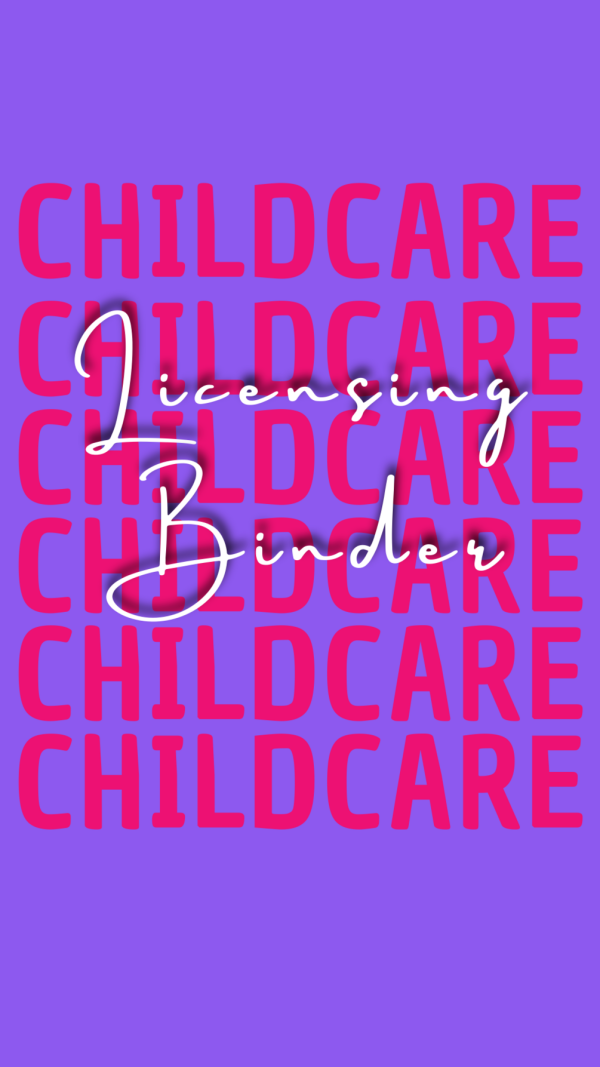 childcare licensing binder cover