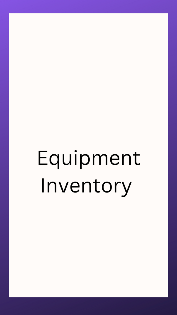 equipment inventory